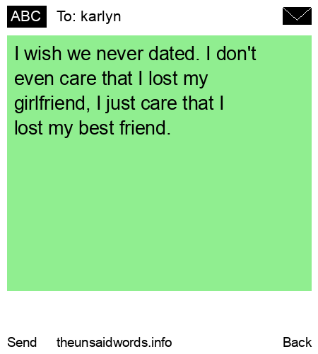 unsent message to karlyn