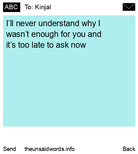 unsent message to Kinjal