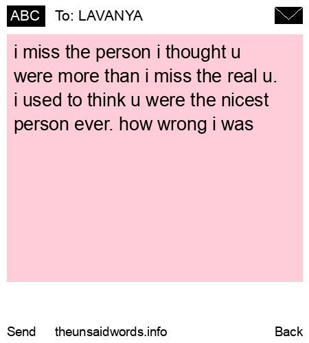 unsent message to LAVANYA