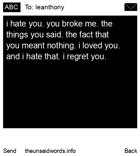 unsent message to leanthony