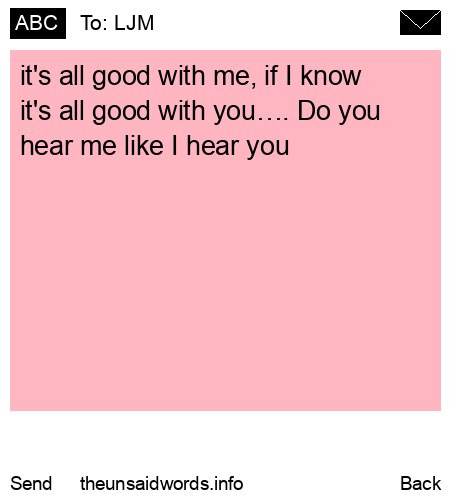 unsent message to LJM