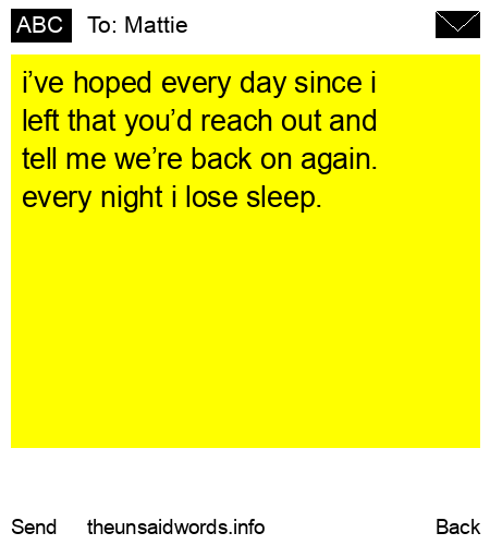 unsent message to Mattie