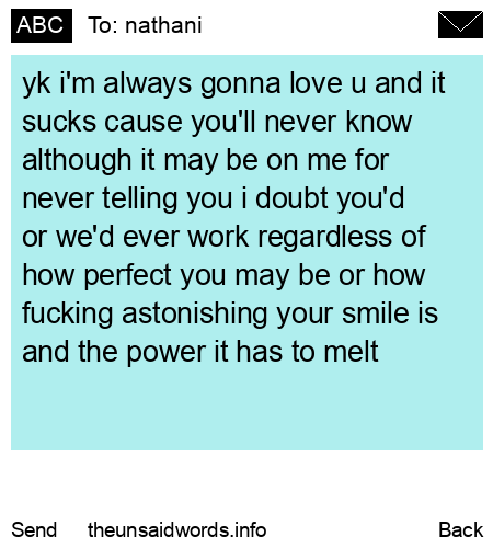 unsent message to nathani