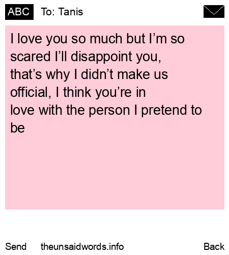 unsent message to Tanis