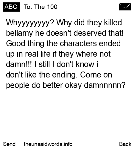 unsent message to The 100