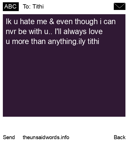 unsent message to Tithi