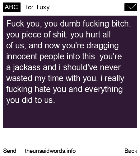 unsent message to Tuxy