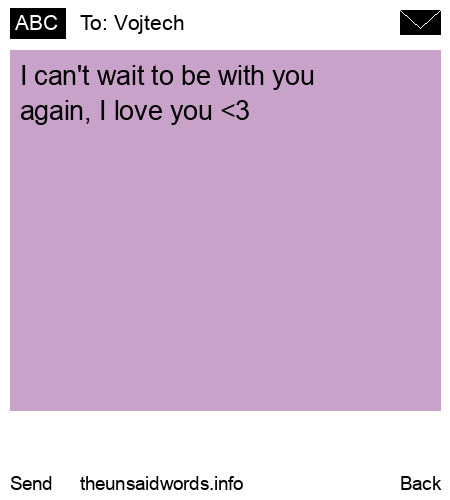 unsent message to Vojtech