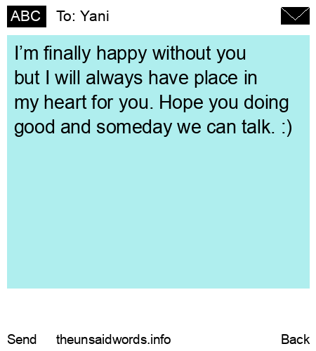 unsent message to Yani