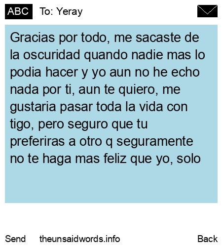 unsent message to Yeray