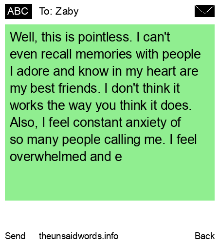 unsent message to Zaby