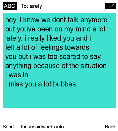 unsent message to arely