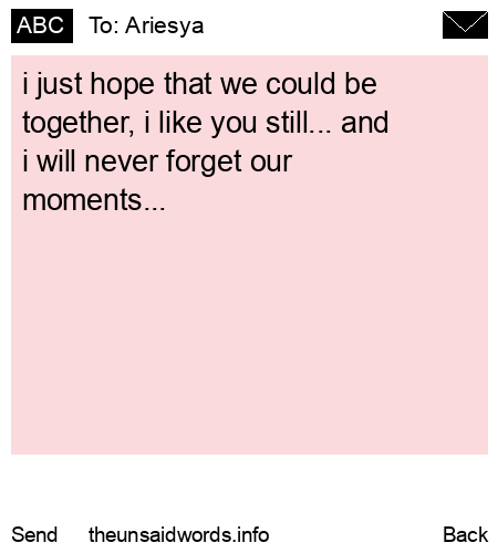 unsent message to Ariesya