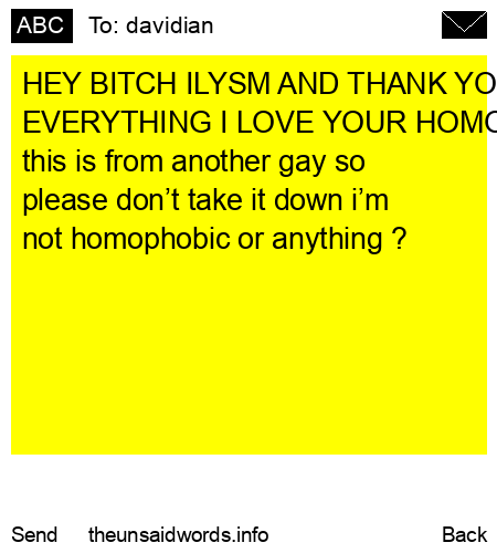 unsent message to davidian