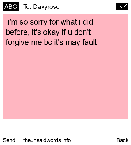 unsent message to Davyrose