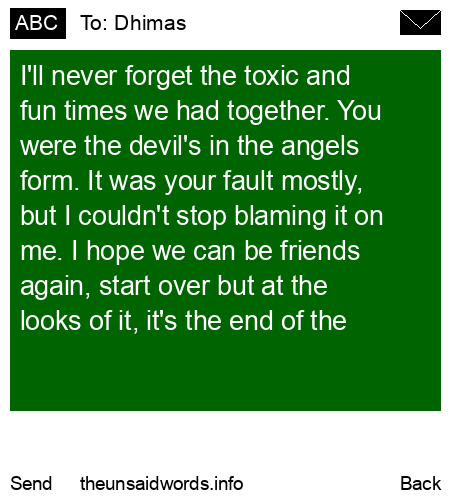 unsent message to Dhimas