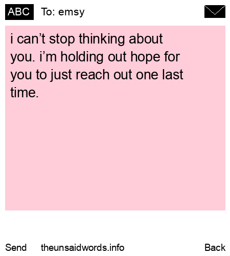 unsent message to emsy 