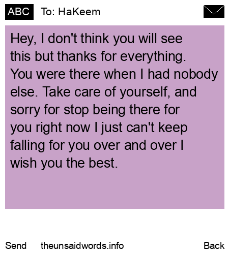 unsent message to HaKeem