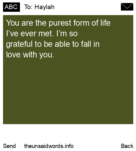 unsent message to Haylah
