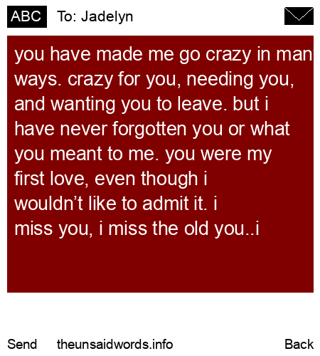 unsent message to Jadelyn