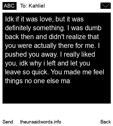 unsent message to Kahliel