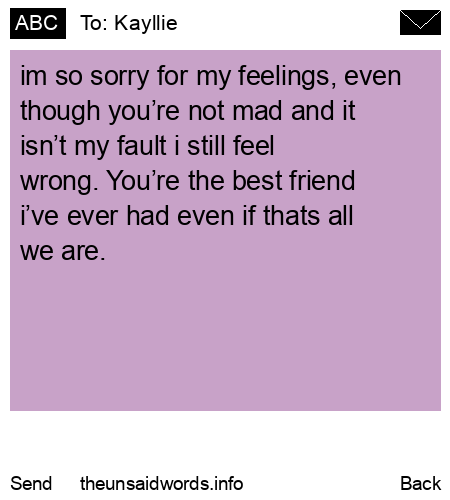 unsent message to Kayllie