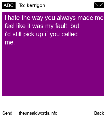 unsent message to kerrigon