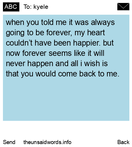 unsent message to kyele