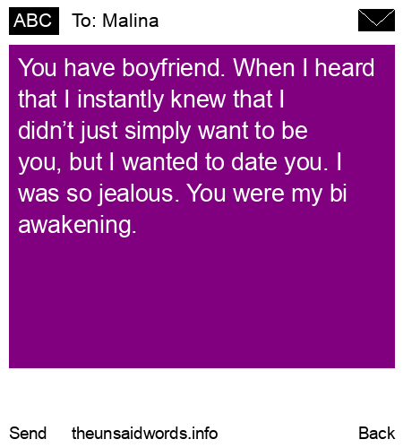 unsent message to Malina