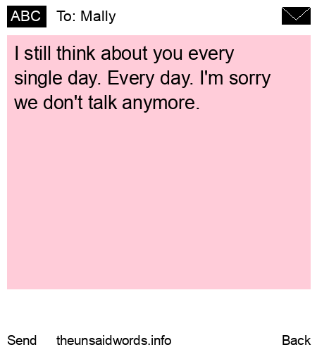 unsent message to Mally