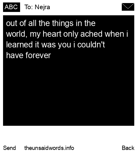 unsent message to Nejra