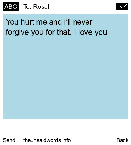 unsent message to Rosol