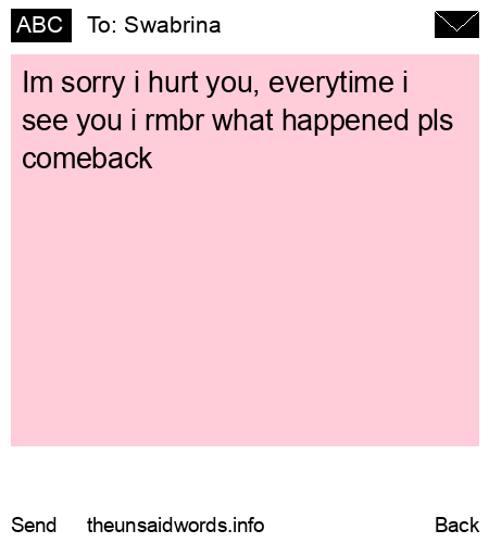 unsent message to Swabrina 