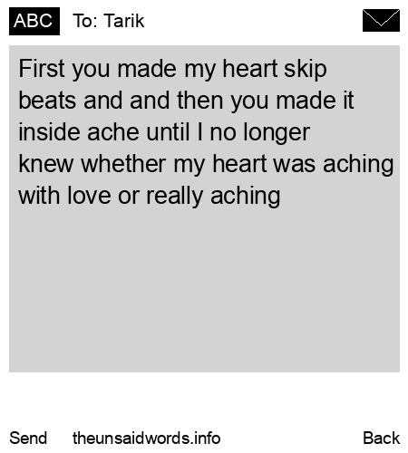 unsent message to Tarik