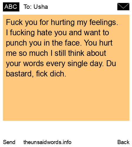 unsent message to Usha