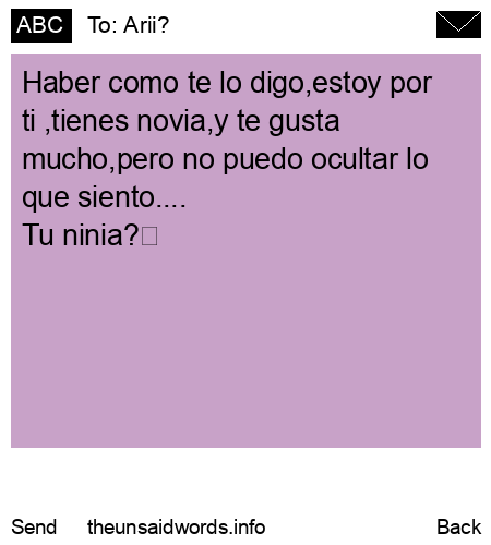 unsent message to Arii?