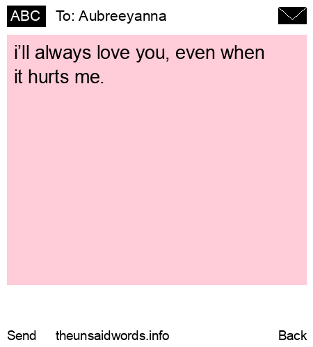 unsent message to Aubreeyanna