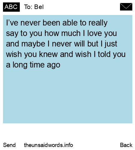 unsent message to Bel