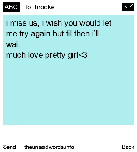 unsent message to brooke
