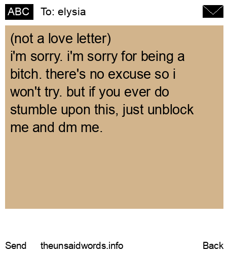 unsent message to elysia