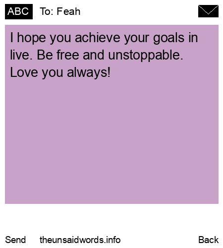 unsent message to Feah