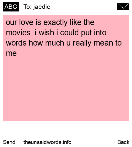 unsent message to jaedie