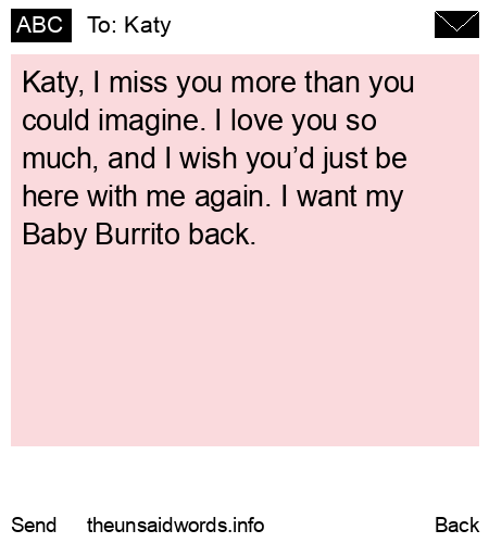 unsent message to Katy