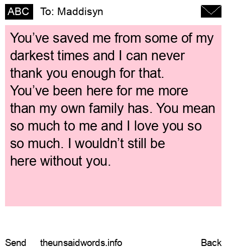 unsent message to Maddisyn