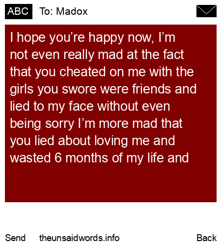 unsent message to Madox
