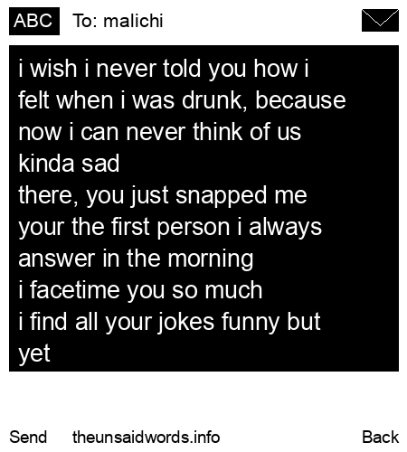 unsent message to malichi