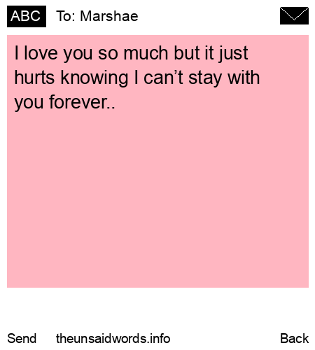 unsent message to Marshae