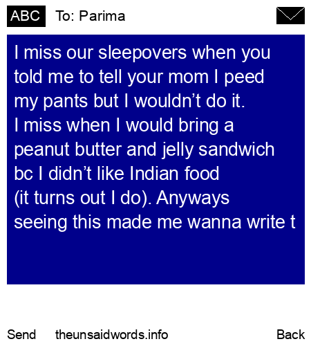 unsent message to Parima