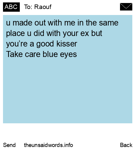 unsent message to Raouf