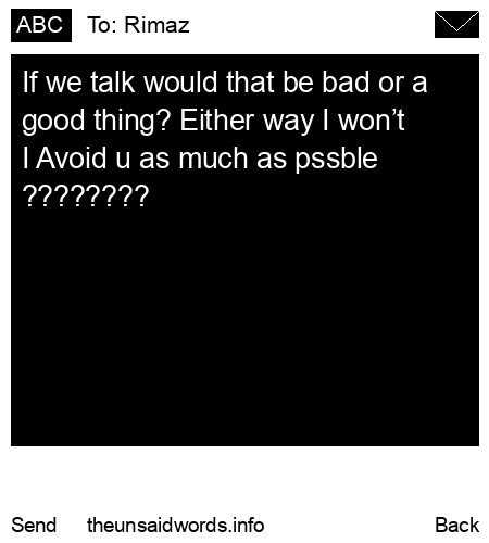 unsent message to Rimaz